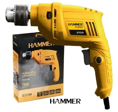 Furadeira martelete elétrica de 10mm Hammer FI-2000 570W 127V